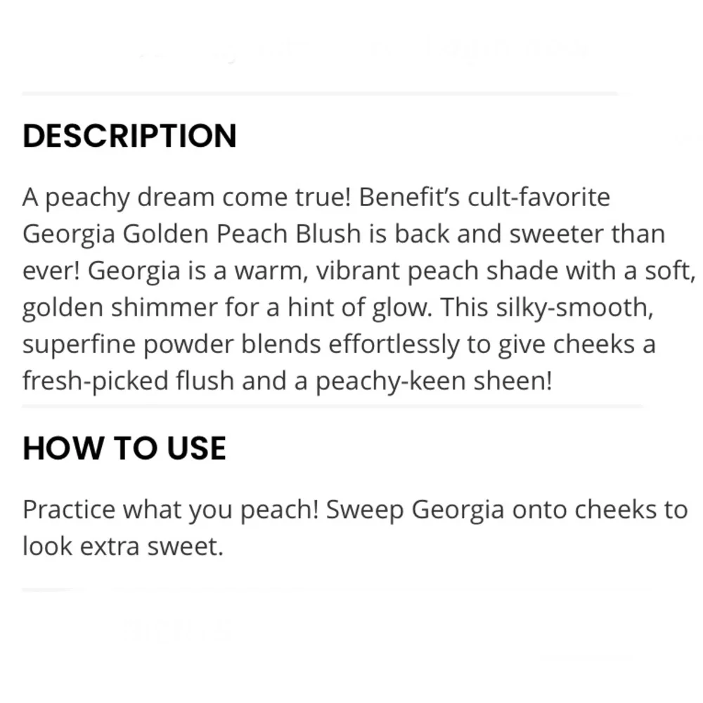 Benefit Georgia Golden Peach Blush